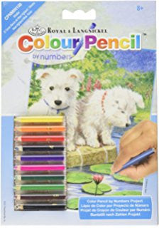 Royal Mini Color Pencil By Number WESTIES PUPPIES
