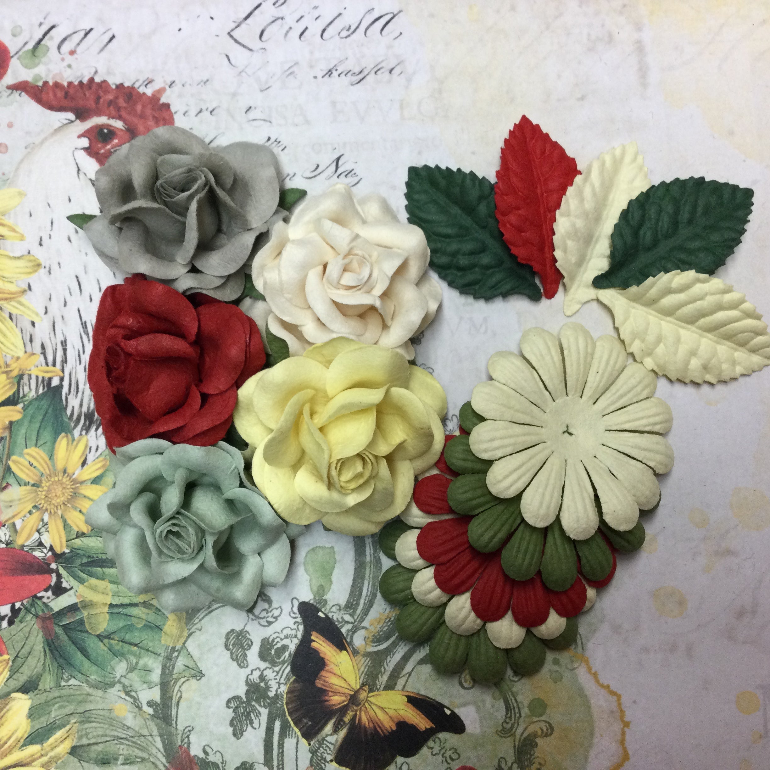 Sweet Roses Leaves and Daisies 49 and Market Country Side  14pc