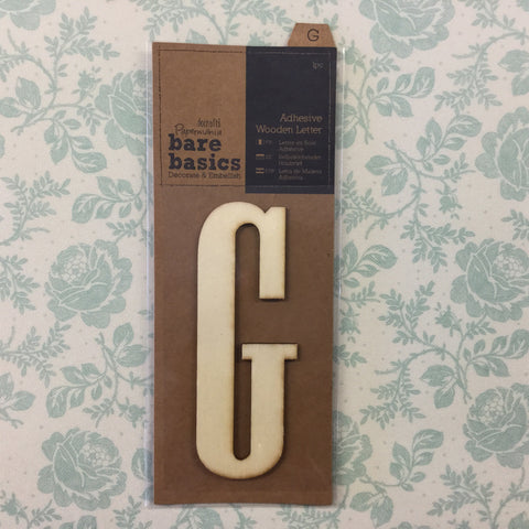 Papermania Bare Basics Wooden Adhesive LETTER G Wood