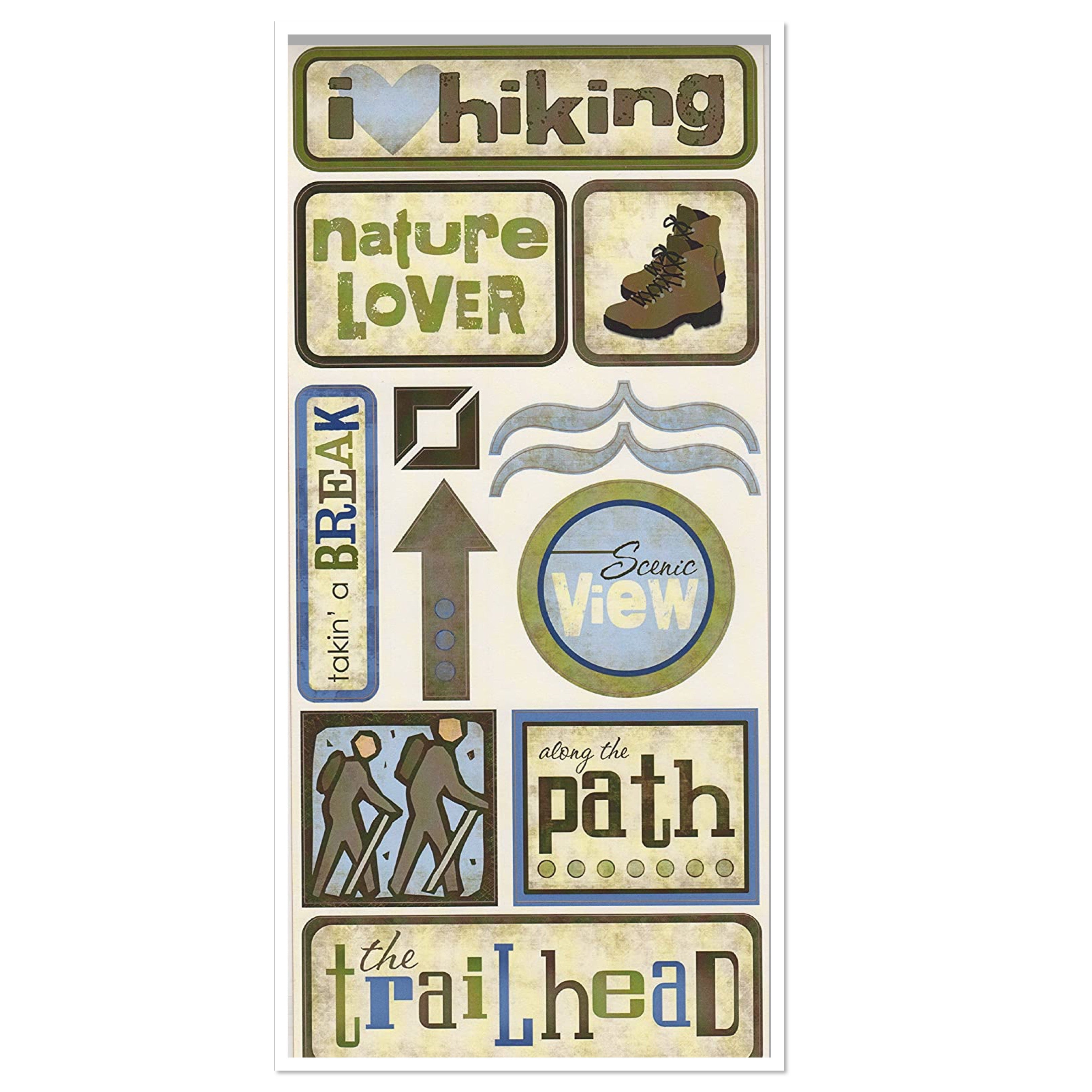 Scrapbook Customs HIKING Outdoor Fun Stickers 13pc