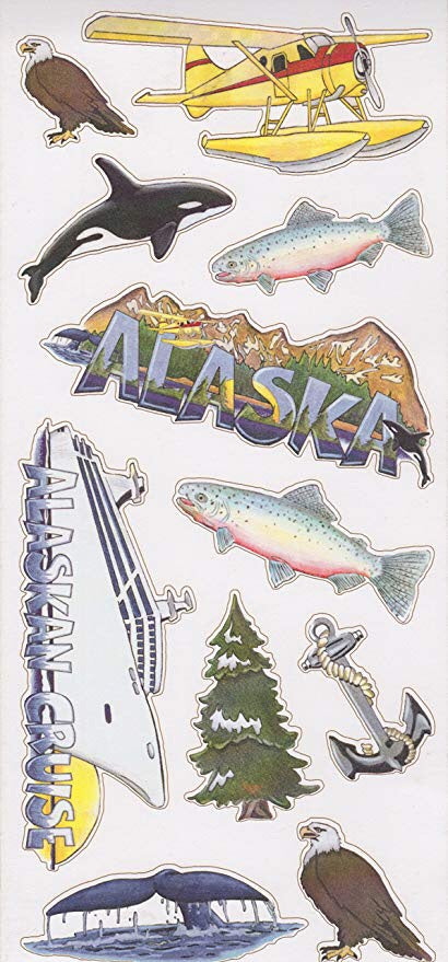 ALASKAN CRUISE Outdoor Icon Stickers 11pc Scrapbooksrus