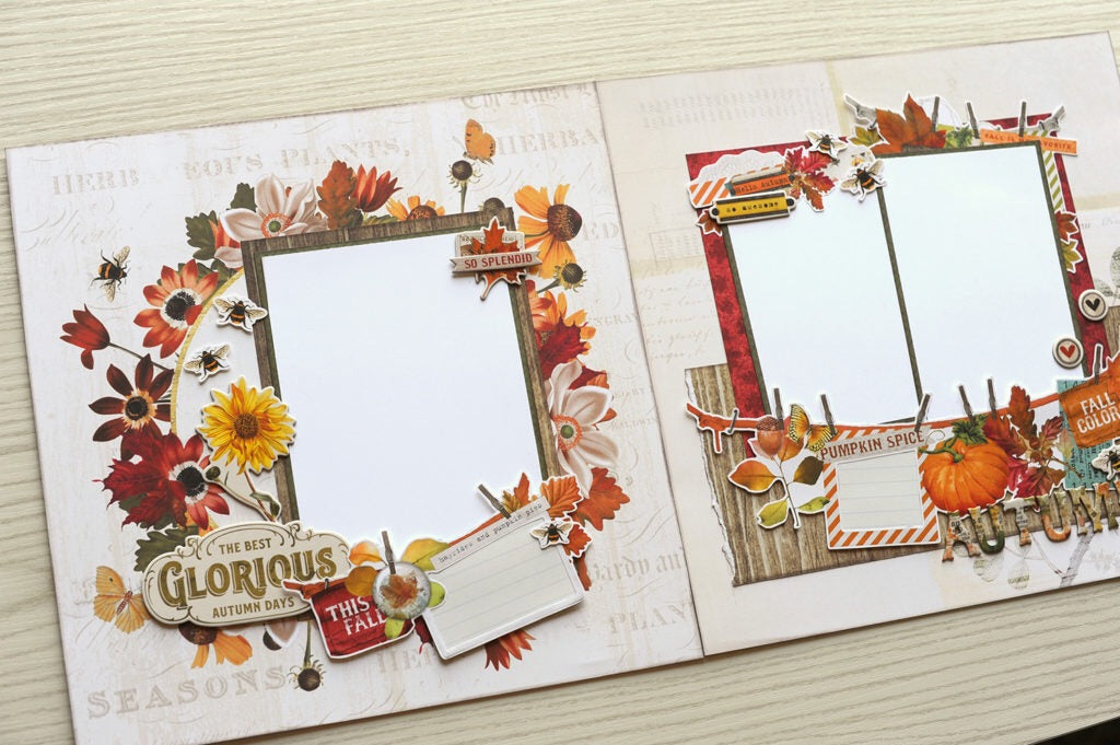 AUTUMN SPLENDER 4 Page Scrapbook Class