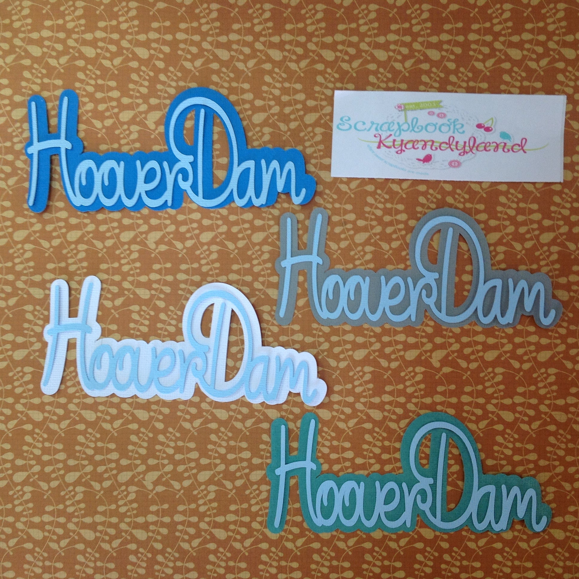 HOOVER DAM LAGOON 2 Layer Diecut Title Travel Die Cut LV