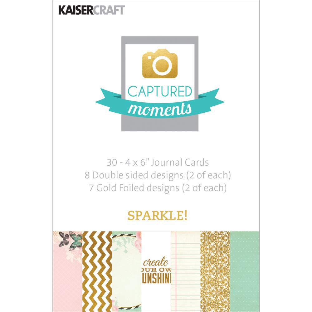 Kaisercraft Captured Moments SPARKLE! CARDS 4X6 Journal Life