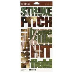Baseball Pebbles Snapshot WORD Stickers 6"X12" Sheet - Scrapbooksrus