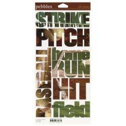 Baseball Pebbles Snapshot WORD Stickers 6&quot;X12&quot; Sheet - Scrapbook Kyandyland