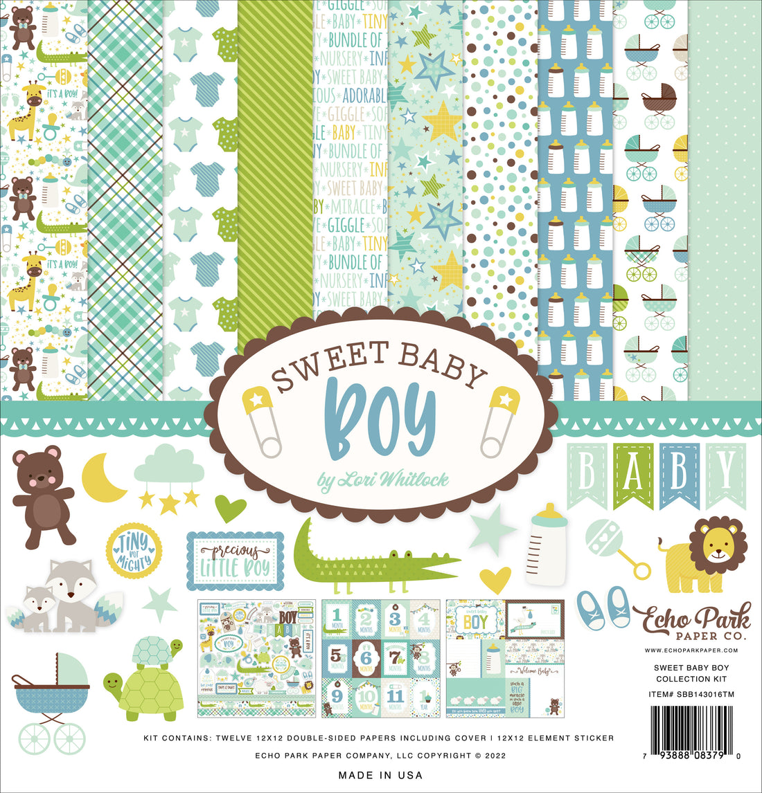 Echo Park SWEET BABY BOY 12&quot;X12&quot; Scrapbook Collection Kit Scrapbooksrus