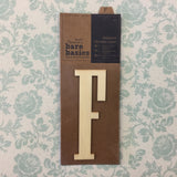 Papermania Bare Basics Wooden Adhesive LETTER F Wood Scrapbooksrus