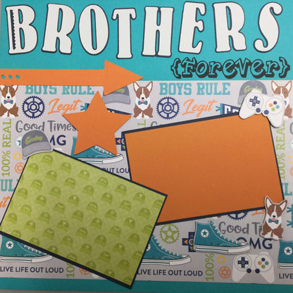 Premade BROTHERS AND FRIENDS (2) 12X12 Scrapbook Pages Scrapbooksrus