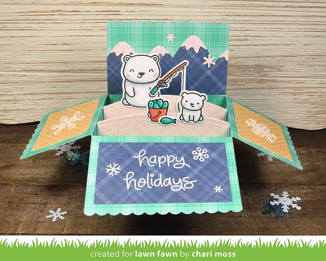 Lawn Fawn  BEARY HAPPY HOLIDAYS Clear Stamps 42 pc Scrapbooksrus