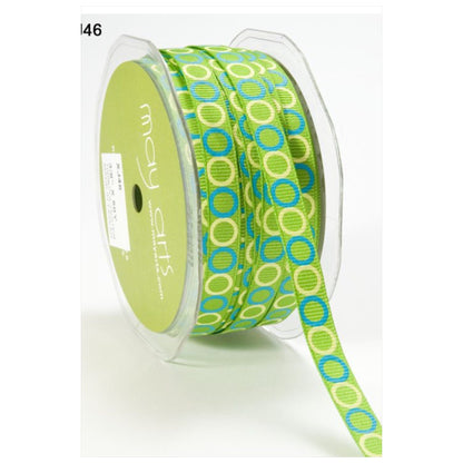 May Arts 3/8&quot; Grosgrain Circle Ribbon 1 yard