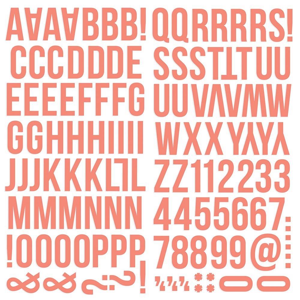 Simple Stories COLORVIBE CORAL  Foam Alpha Letter Stickers Scrapbooksrus