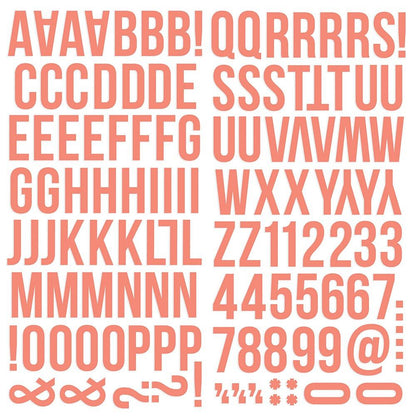 Simple Stories COLORVIBE CORAL  Foam Alpha Letter Stickers Scrapbooksrus