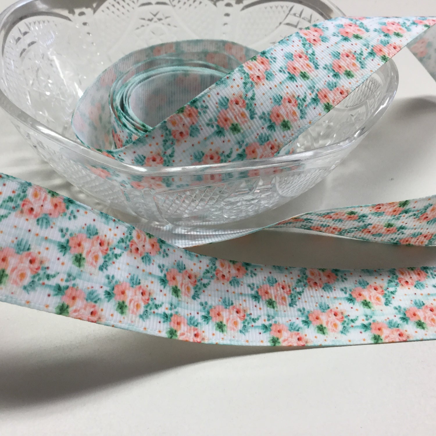 Shabby Chic PHOEBE Floral Grosgrain Ribbon 1 yard Scrapbooksrus Scrapbook Store