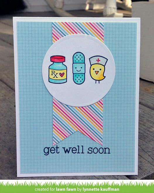 Lawn Fawn Cuts GET WELL SOON Custom Craft Die