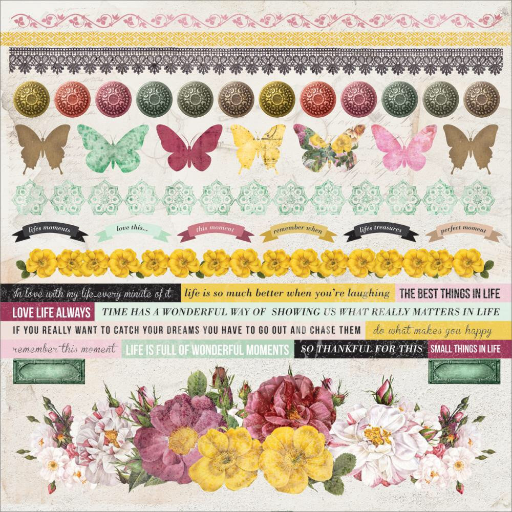 Kaisercraft Be-You-Tiful Cardstock Sticker Sheet 12&quot;X12&quot; - Scrapbook Kyandyland