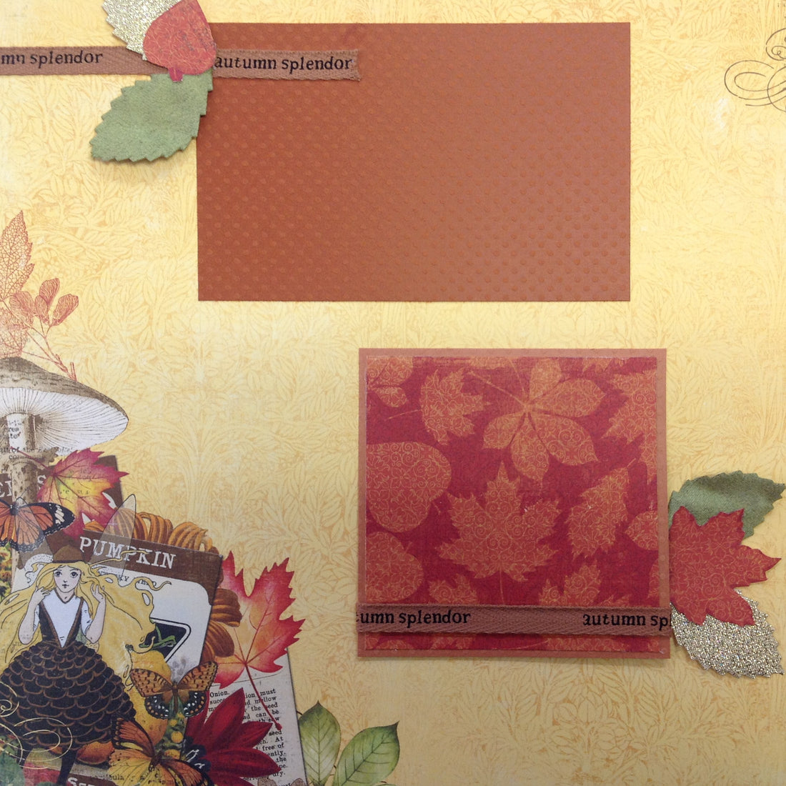 Premade Scrapbook Page (1) 12&quot;x12&quot; AUTUMN SPLENDER 2