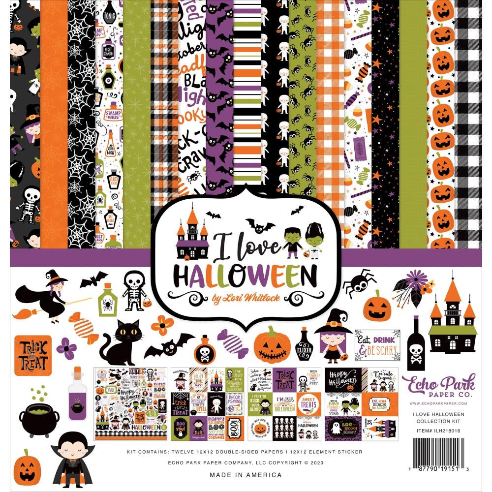 Echo Park I LOVE HALLOWEEN 12&quot;x12&quot; 13pc COLLECTION KIT Scrapbooksrus