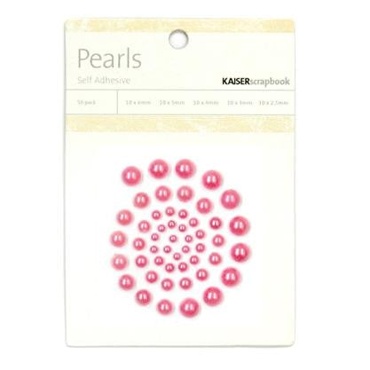 Kaisercraft RED PEARLS Self Adhesive 50 Pieces