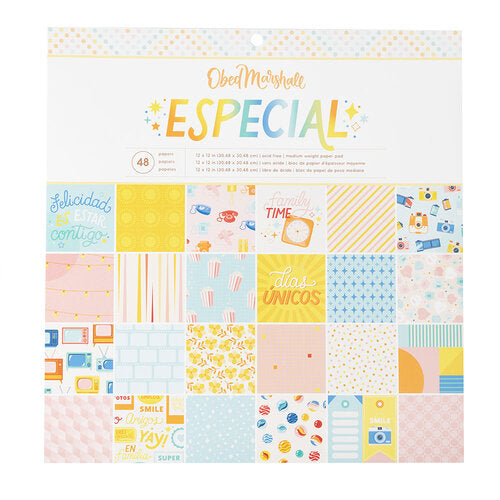 Obed Marshall ESPECIAL 12&quot;X12&quot; Paper Pad 48pc Spanish Scrapbooksrus