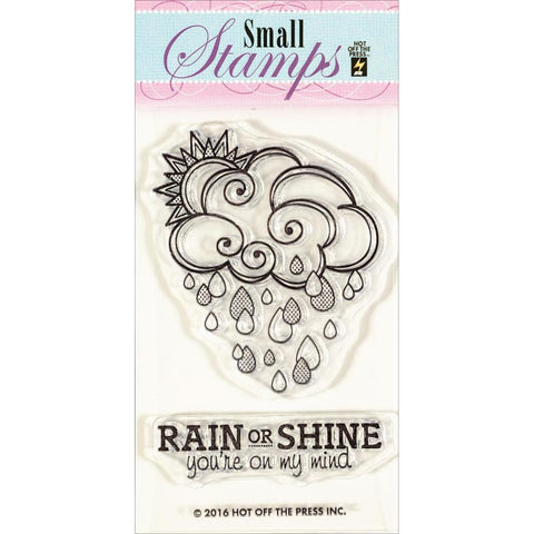 Small Stamps CLOUD & RAINDROPS Clear Acrylic Stamp 2pc