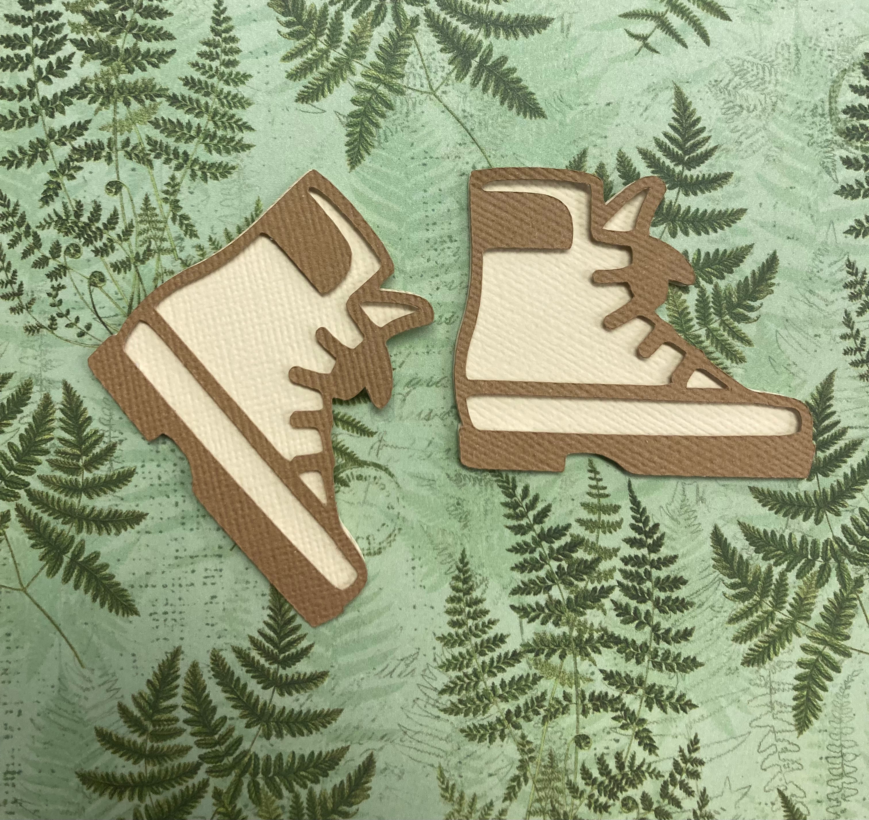 HIKING BOOTS 2pc Camping Trail Scrapbook Die Cut Embellishment Scrapbooksrus