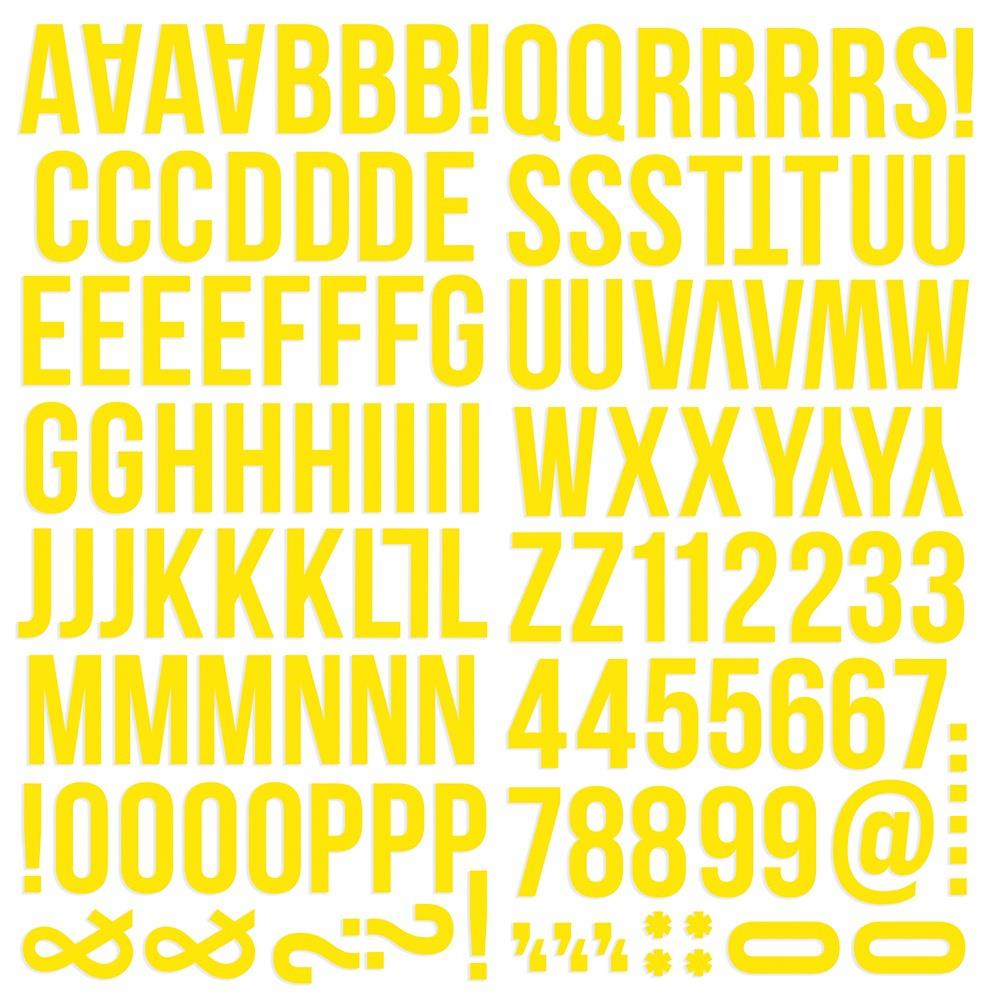 Simple Stories COLORVIBE YELLOW Foam Alpha Letter Stickers Scrapbooksrus