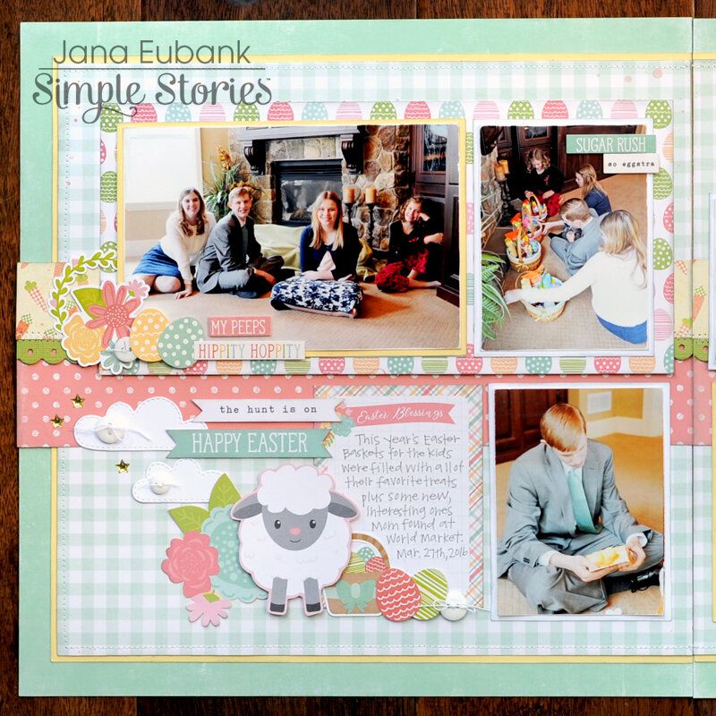 Simple Stories EASTER BUNNIES &amp; BASKETS Paper Kit 12X12 13pc