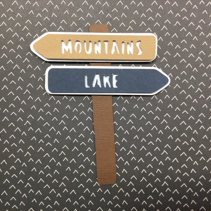 HIKING SIGN POST Forest Lake Mountain Waterfall Canyon Die Cuts