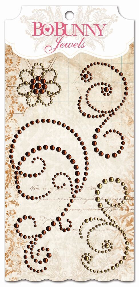 BoBunny Double Dot CHOCOLATE Jewels Flourish 4 pc Scrapbooksrus