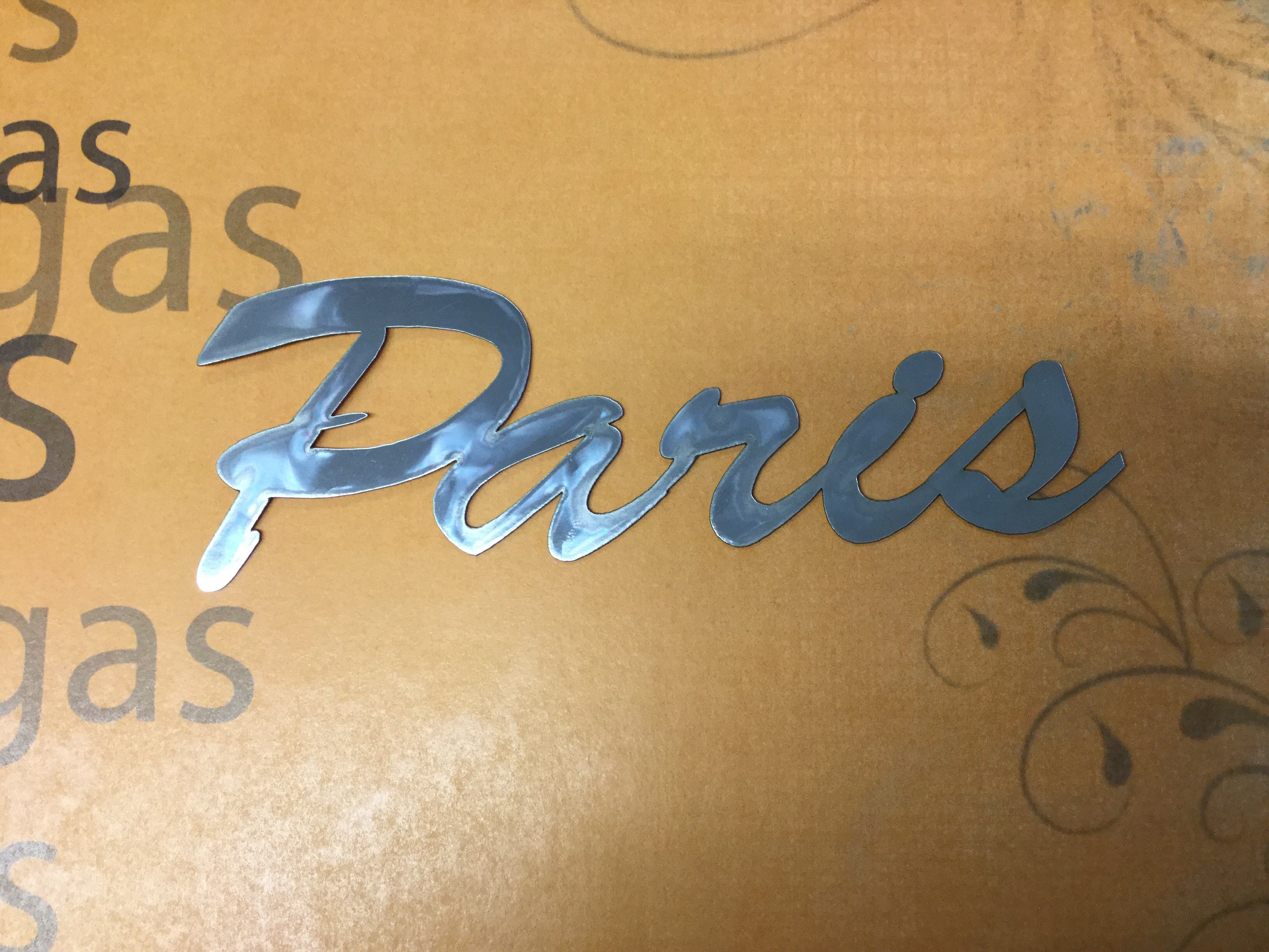 PARIS Silver Title Travel Laser Cuts 3&quot;X12&quot; 1pc Scrapbooksrus