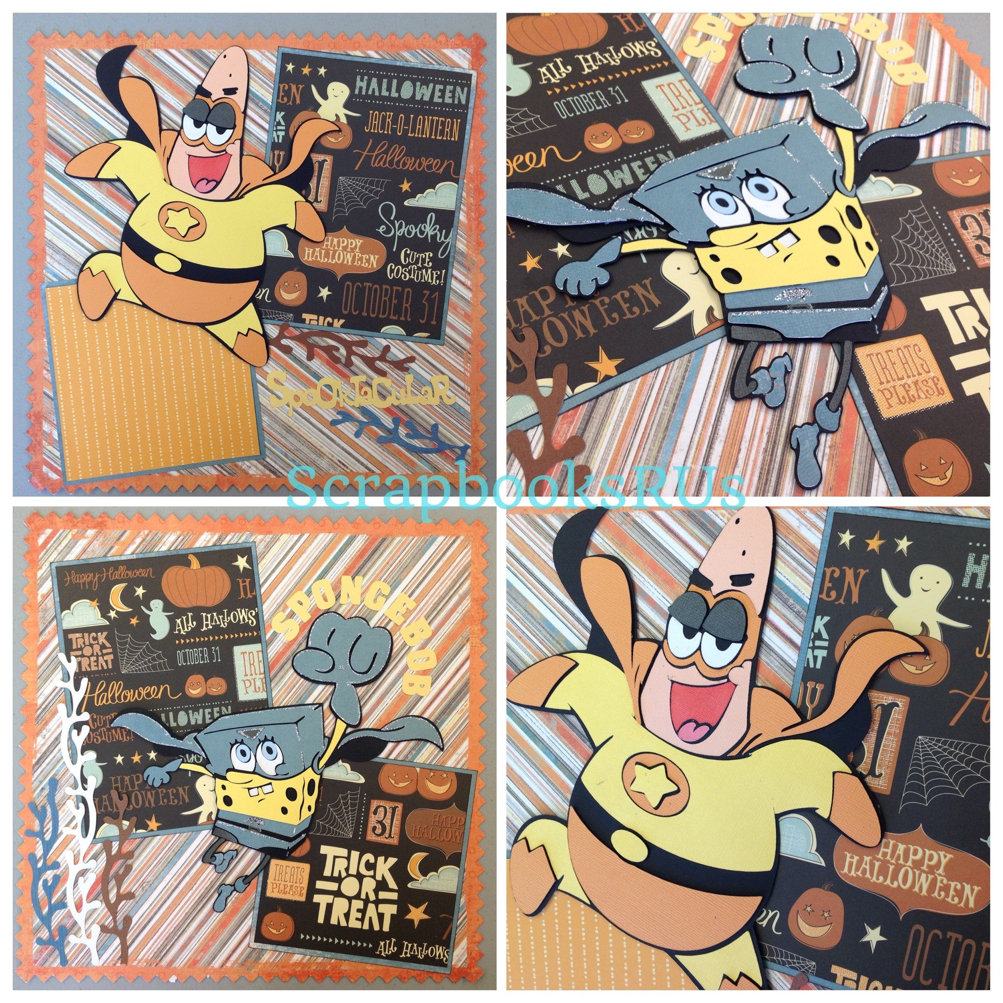 Premade Scrapbook Page (2) 12&quot;x12&quot; SPONGEBOB