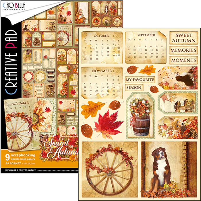 Ciao Bella THE SOUND OF AUTUMN A4 Paper Pad 9 sheets Scrapbooksrus