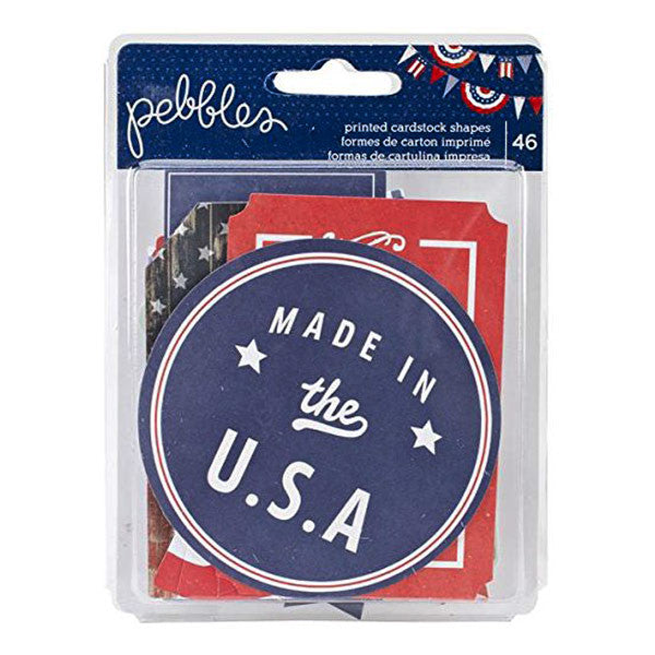 Pebbles MADE IN THE USA Printed Chipboard 46pc - Scrapbook Kyandyland