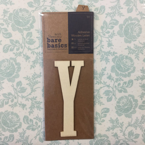 Scrapbooksrus Papermania Bare Basics Wooden Adhesive LETTER Y Wood Scrapbooksrus