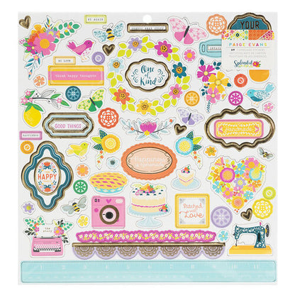 Paige Evans SPLENDID CHIPBOARD 12&quot;X12&quot; Scrapbook Stickers