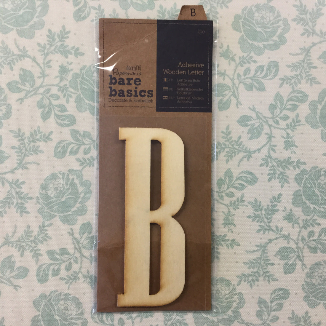 Scrapbooksrus Papermania Bare Basics Wooden Adhesive LETTER B Wood 