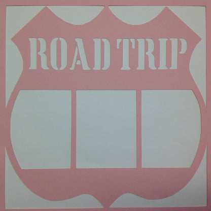 Page Frame ROAD TRIP Pink Travel 12&quot;x12&quot; Scrapbook Overlays