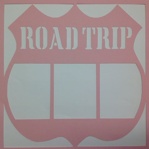 Page Frame ROAD TRIP Pink Travel 12"x12" Scrapbook Overlays
