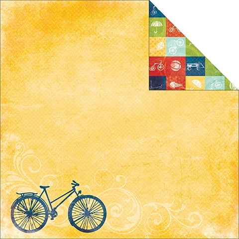 Moxxie Child's Play LET'S RIDE 12X12 Scrapbook Sheet