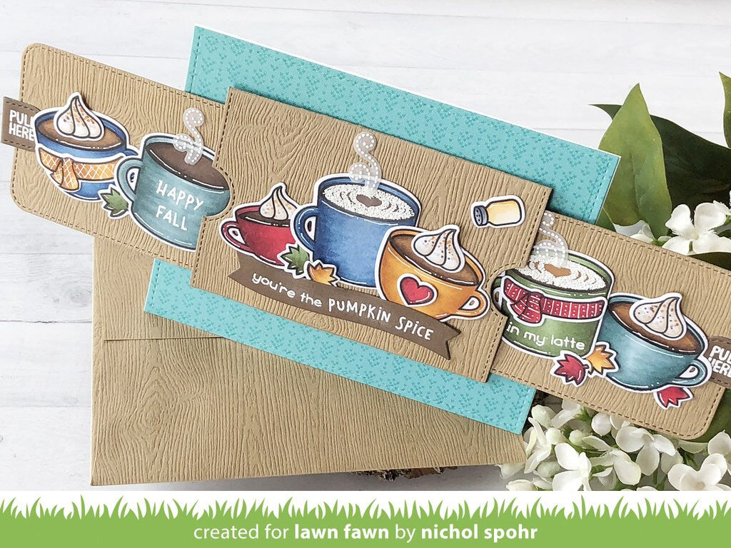 Lawn Fawn THANKS A LATTE Clear Stamps Coffee Sample @scrapbooksrus