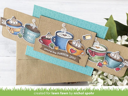 Lawn Fawn THANKS A LATTE Clear Stamps Coffee Sample @scrapbooksrus