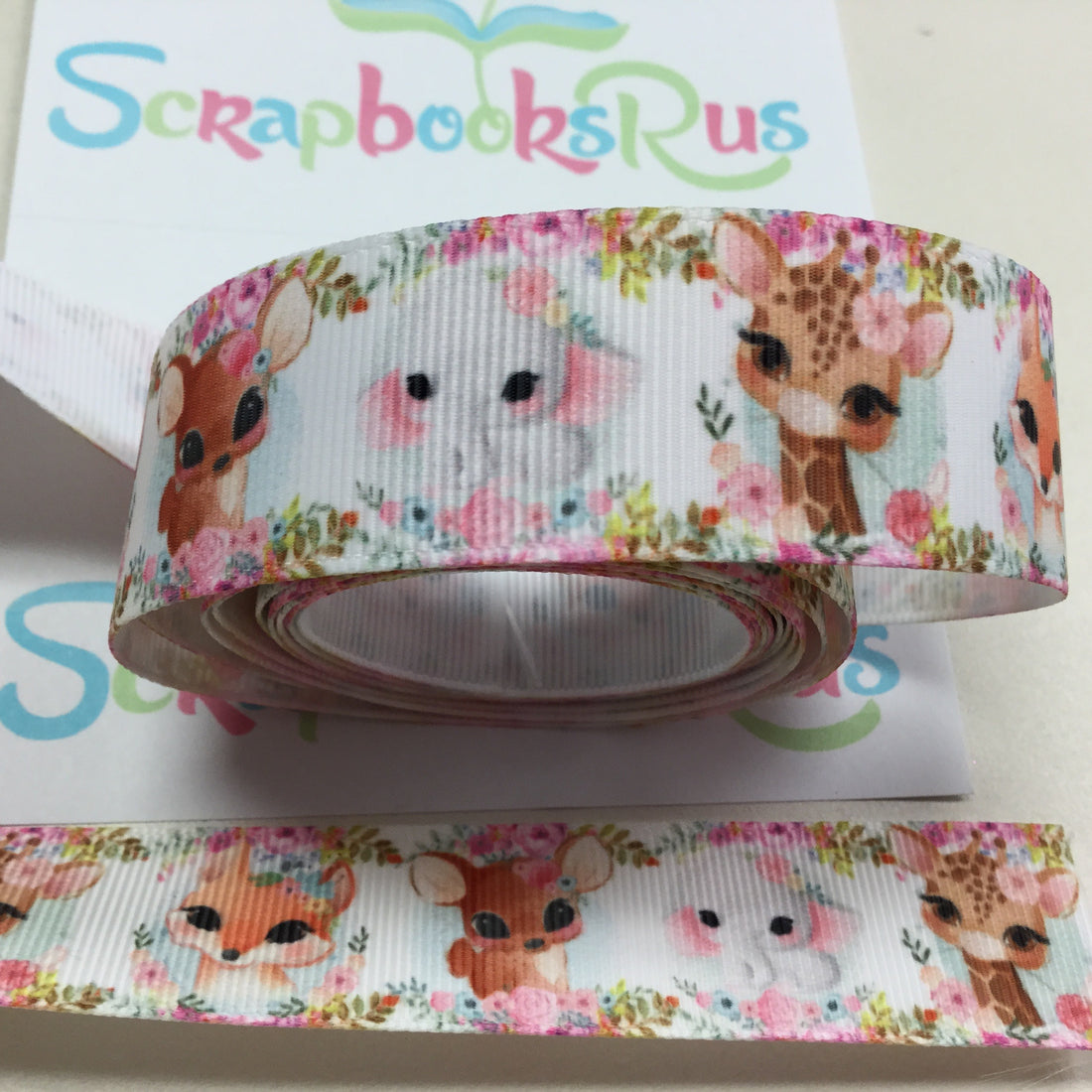 Animal Cuties Floral Grosgrain Ribbon 1 yard Scrapbooksrus Scrapbook Store