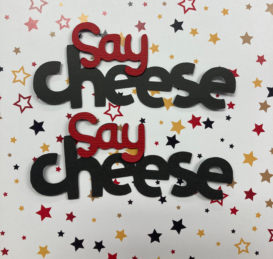 SAY CHEESE Title Scrapbook DieCut Embellishment