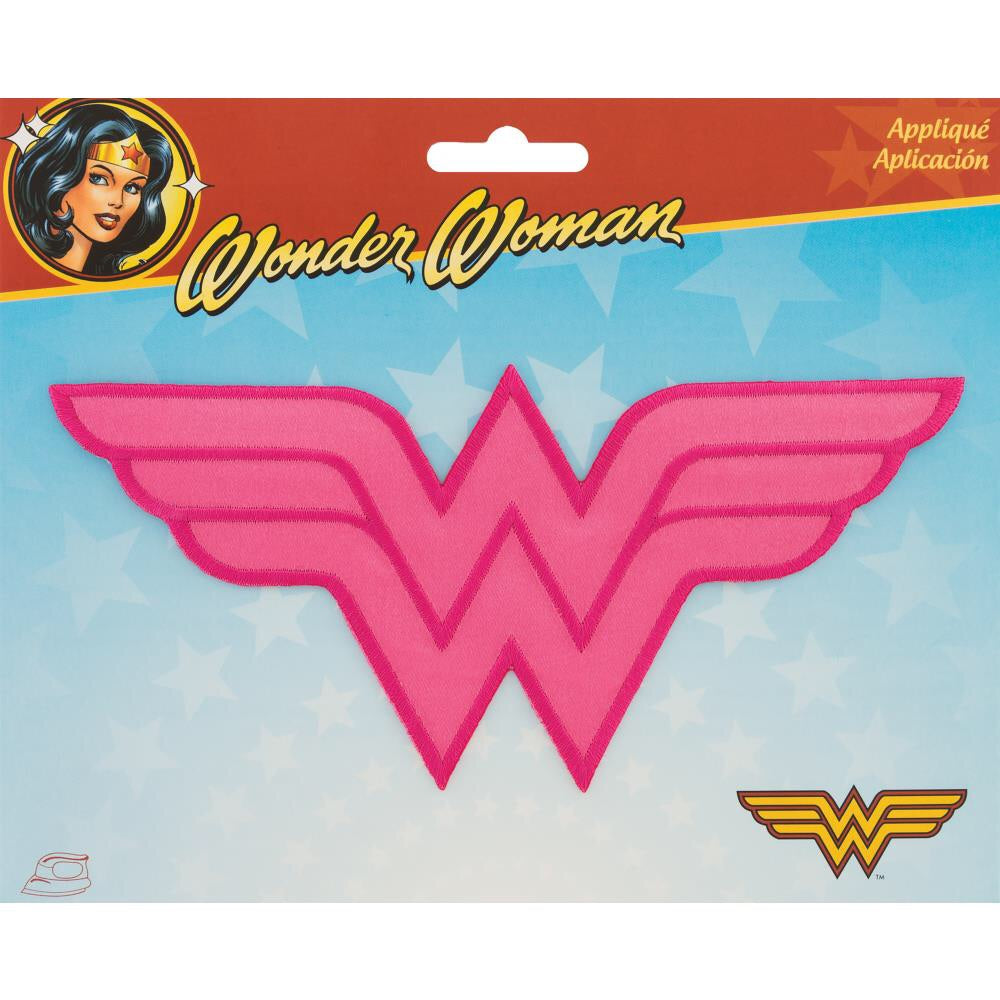 DC Comics WONDER WOMAN Iron On Embroidery Patch Appliqué- Pink Scrapbooksrus