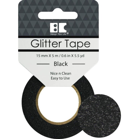 Best Creation GLITTER TAPE BLACK Washi Tape 5.5yd