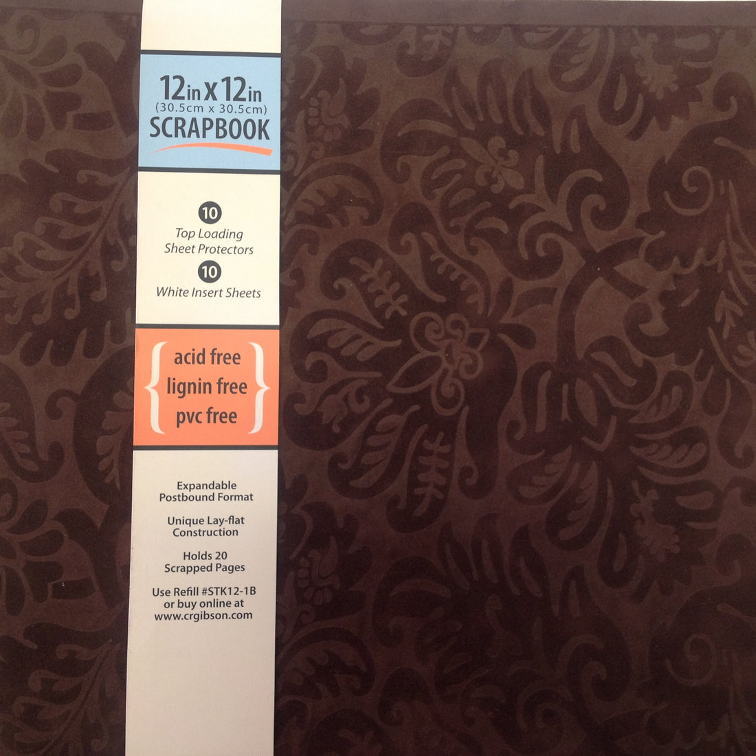 Gibson Tapestry Scrapbook BROWN SUEDE 12&quot;X12&quot; Album