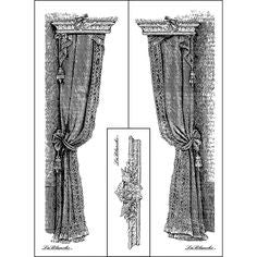 LaBlanche 3pc CURTAIN DESIGNS Mounted Stamp