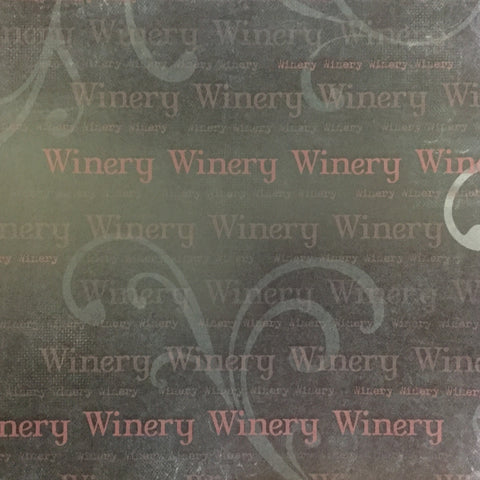 Old Antique Words WINERY 12"X12" Custom Travel Paper Sheet