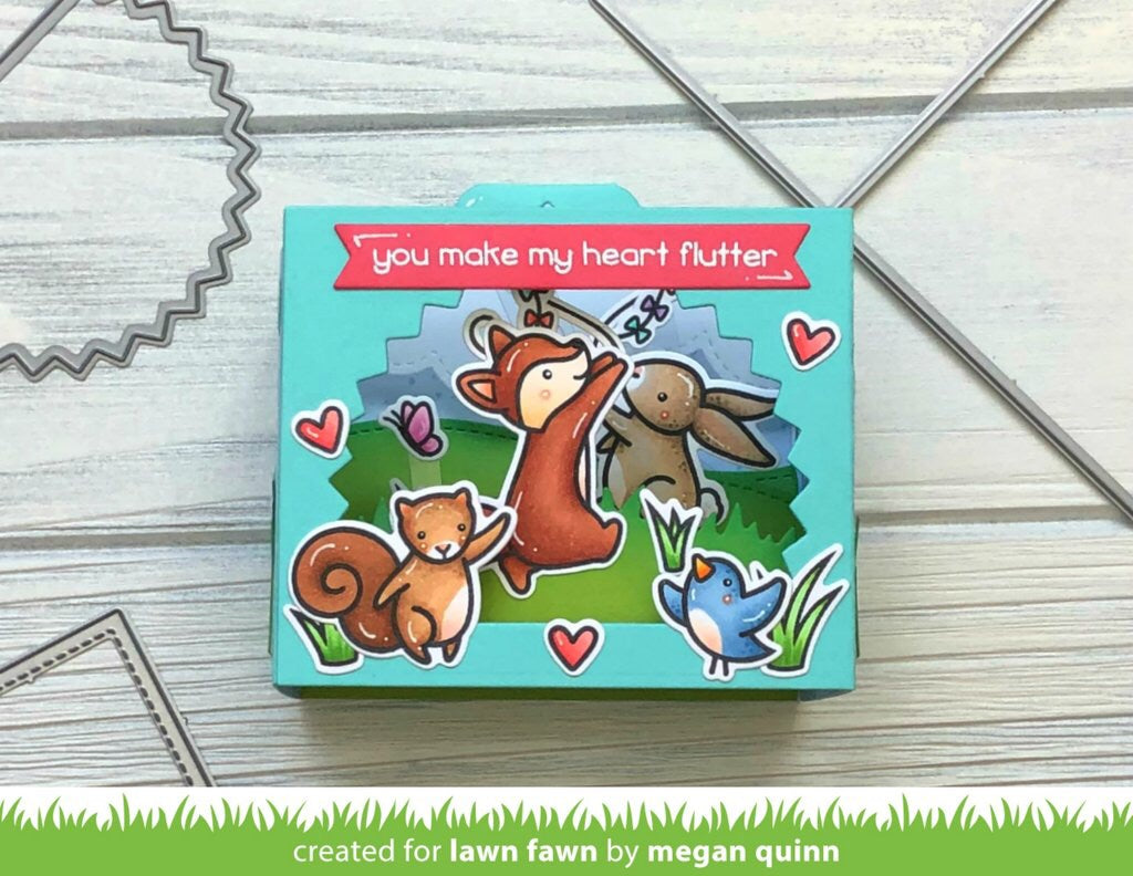 Lawn Fawn Cuts Shadow Box Card RAINBOW ADD-ON Sample Scrapbooksrus